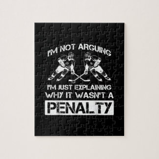 Puzzle Funny jugador de hockey sobre hielo discute la pen