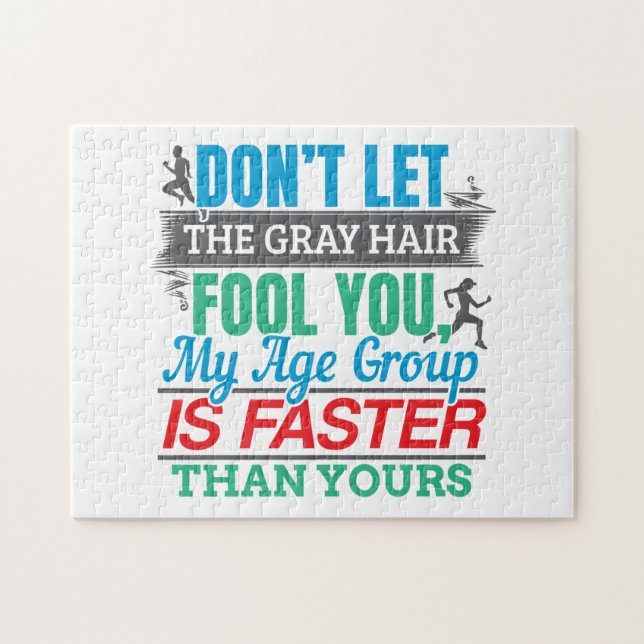 Puzzle Funny Old Runner - Grupo de edad más rápida en fun (Horizontal)
