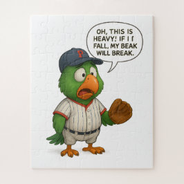 Puzzle funny parrot baseball