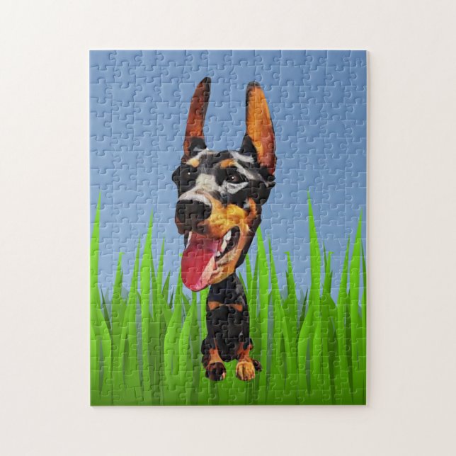 Puzzle Funny Personalizado Doberman Pinscher 252 PC Puzzl (Vertical)