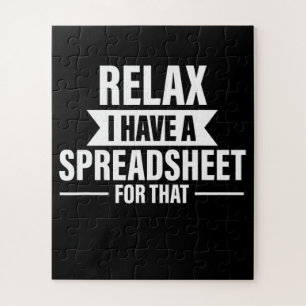 Puzzle Funny Relax Have Spreadsheets Accountant Gift