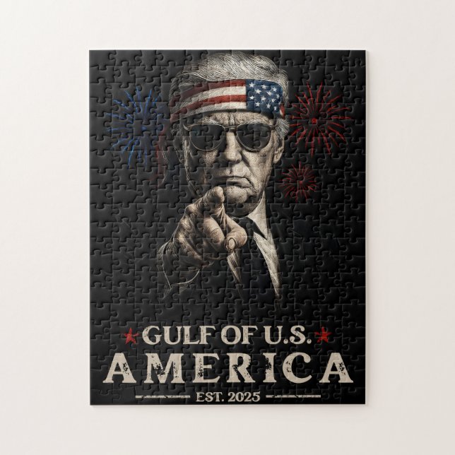 Puzzle Funny Trump Golfo De Estados Unidos 2025 4 De Juli (Vertical)