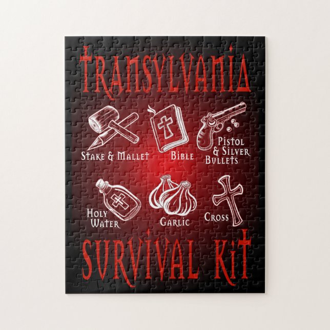 Puzzle Funny Vampire Transilvania Survival Kit (Vertical)