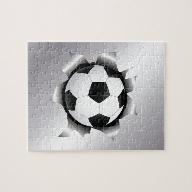 Puzzle fútbol a través de la hoja metalizado
