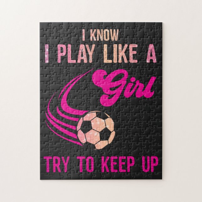Puzzle Fútbol: Jugar como un Chica, Intentar Mantenerse A (Vertical)