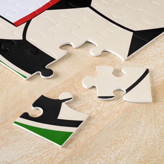 Puzzle Fútbol personalizado Jersey rojo y blanco (Lado)