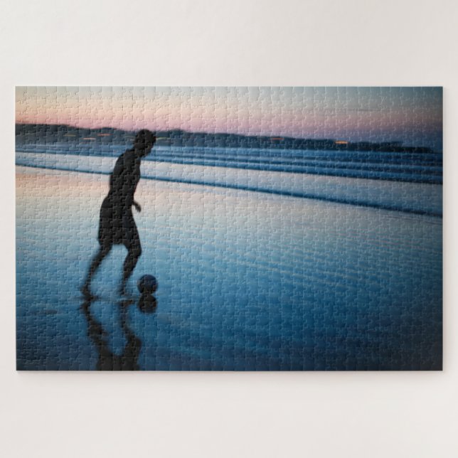 Puzzle Fútbol playa al amanecer (Horizontal)
