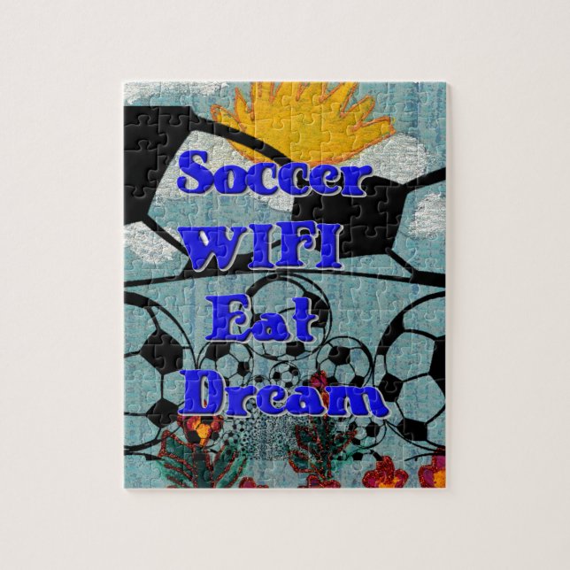 Puzzle Fútbol WIFI Eat Dream - Fun Sports Art Print (Vertical)