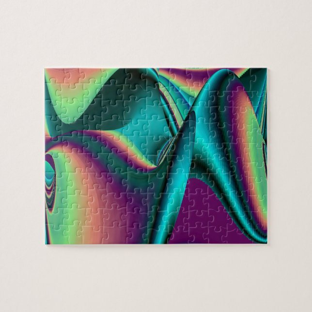 Puzzle futurista, arco iris abstracto (Horizontal)