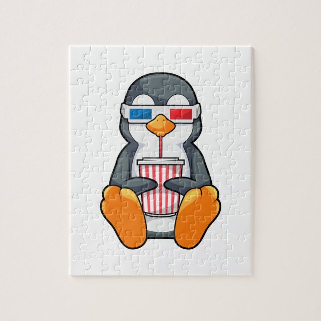 Puzzle Gafas de cine pingüino Taza de bebida (Vertical)