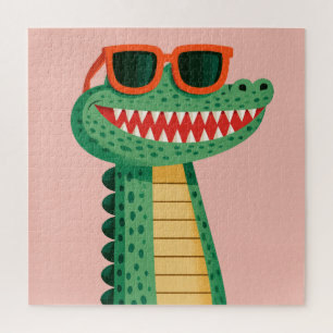 Puzzle Gafas de sol de cocodrilo divertidas Animal de dib
