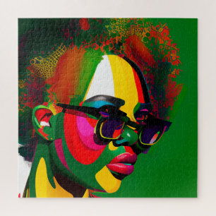 Puzzle Gal Melanin de Sista Negro Mujer Junetdecia Reina