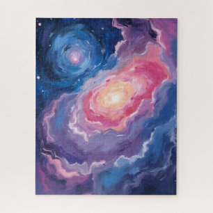 Puzzle Galaxia Arriba Cielo Estrellas Acuarela Pastel