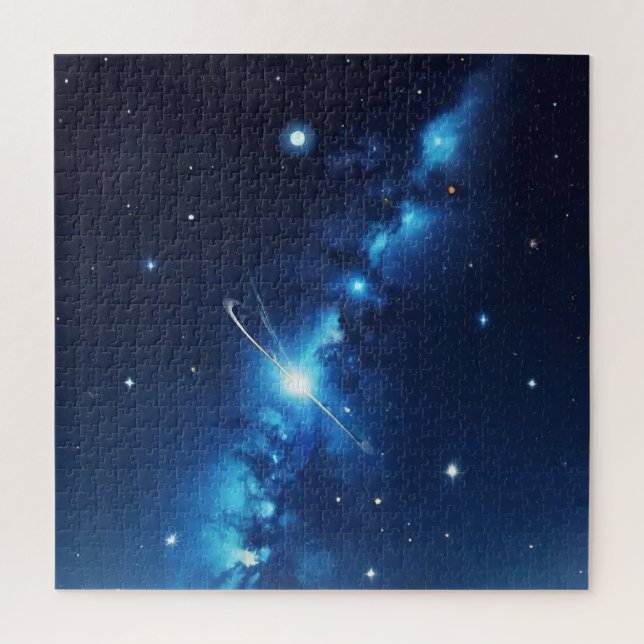 Puzzle Galaxia celestial azul de estrellas (Vertical)