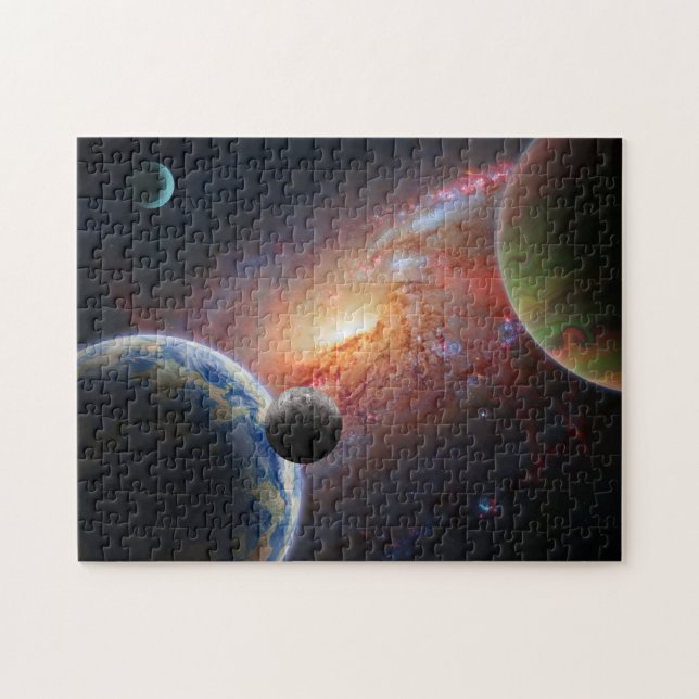 Puzzle Galaxia con planetas (Horizontal)