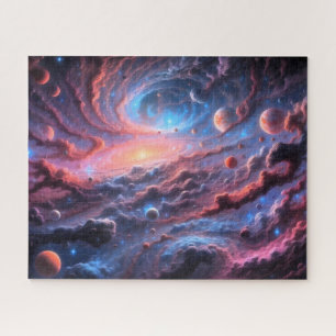 Puzzle Galaxia Cósmica con Planetas Espacio Profundo