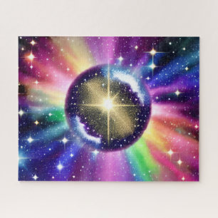 Puzzle Galaxia cosmica de arcoiris brillante globo planet