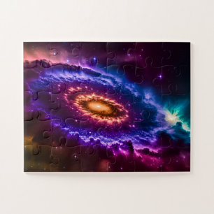 Puzzle Galaxia de diversión rosa y morado cósmica en el e