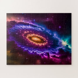 Puzzle Galaxia divertida púrpura y rosa cósmica en el esp