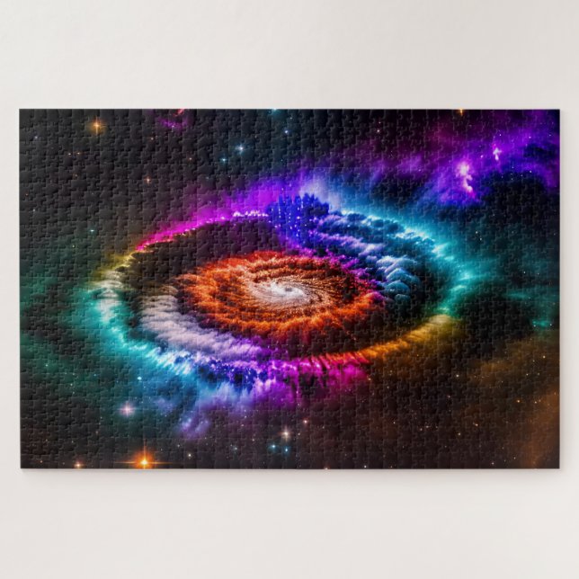 Puzzle Galaxia espiral cósmica colorida en el espacio ext (Horizontal)