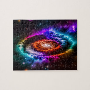 Puzzle Galaxia espiral índigo arcoiris en el espacio exte