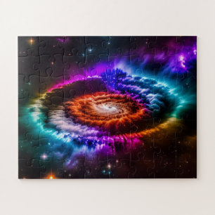 Puzzle Galaxia espiral índigo arcoiris en universo