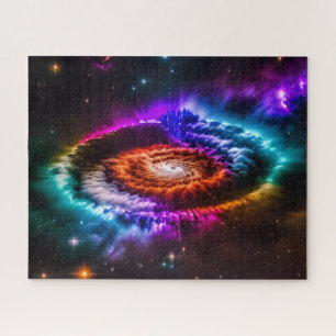 Puzzle Galaxia espiral índigo cósmica en el espacio exter