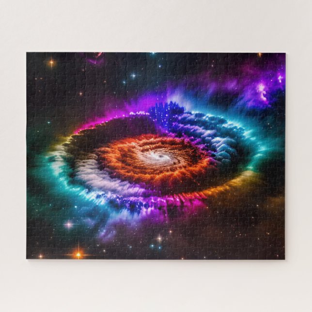 Puzzle Galaxia espiral índigo cósmica en el espacio exter (Horizontal)