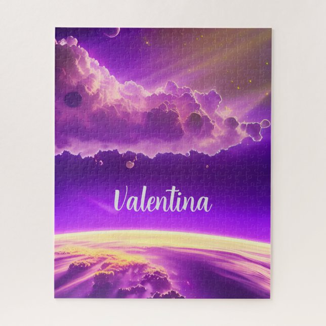 Puzzle Galaxia Fantasía Púrpura y Diversión Violeta (Vertical)