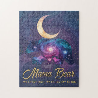 Puzzle Galaxia Osa Mamá y Cachorros Silueta de Luna