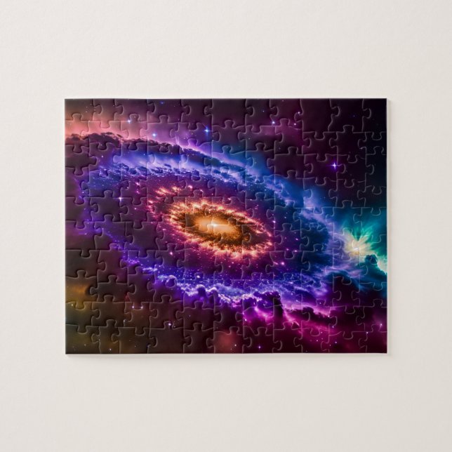 Puzzle Galaxia púrpura y rosa vibrante cósmica en el univ (Horizontal)