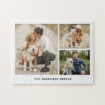 Puzzle Galería de 3 fotos personalizadas<br><div class="desc">Galería de 3 Diseño de fotos personalizadas. Usa tus fotos favoritas para hacer un lindo keepsake por ti mismo o un regalo especial para un amigo o miembro de tu familia.</div>