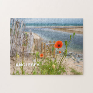 Puzzle Gales Anglesey Vista Escenaria Playa Y Poppies Sal