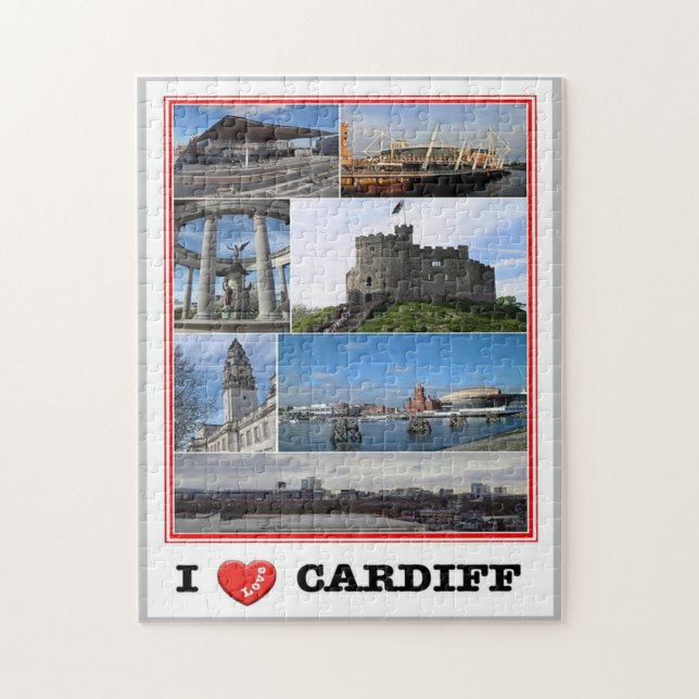 Puzzle Gales - Cardiff - I Love - (Vertical)