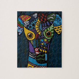 Puzzle Galgo - jubilado compitiendo con rescate del galgo