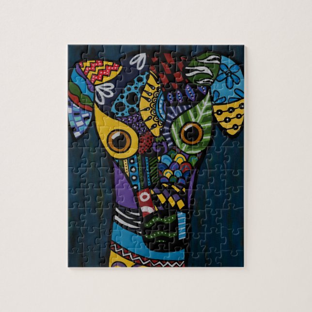 Puzzle Galgo - jubilado compitiendo con rescate del galgo (Vertical)