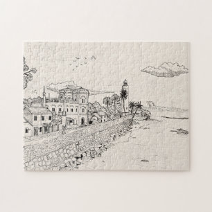 Puzzle Galle Dutch Fort Sri Lanka Pen Ilustracion de tint