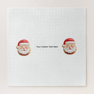 Puzzle Galleta de Navidad de Santa con Texto Personalizad
