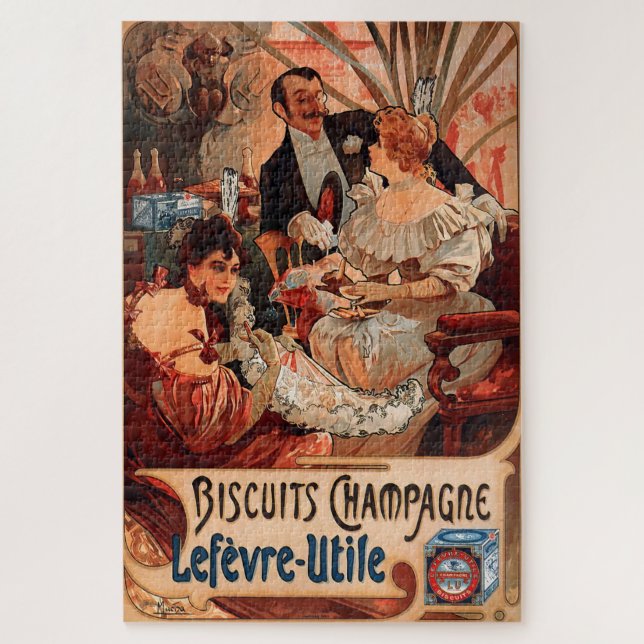 Puzzle Galletas Champagne-Lefèvre-Utile – Alphonse Mucha (Vertical)