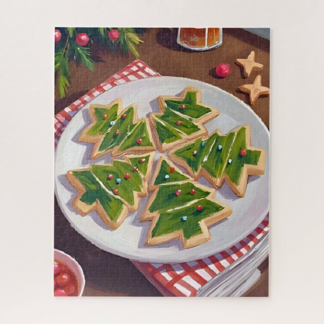 Puzzle Galletas de árbol de Navidad Pintura (Vertical)