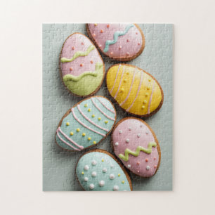 Puzzle Galletas de Pascua en forma de huevo con glaseado