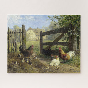 Puzzle Gallinas de granja sueltas Carl Jutz