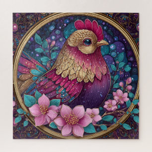 Puzzle Gallo Colorido Arte Popular