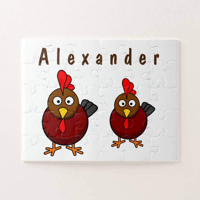 Puzzle Gallo de dibujos animados (Horizontal)