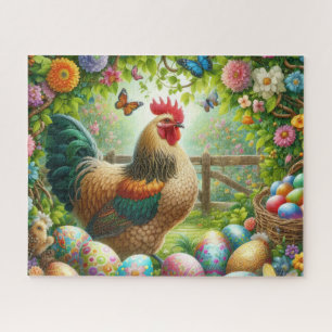 Puzzle Gallo de Pascua de granja