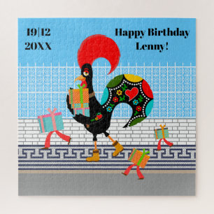 Puzzle Gallo de Portugal con regalos Primer Fiesta de Cum