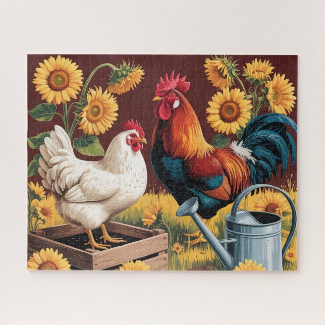 Puzzle Gallo del Girasol Caprichoso (Horizontal)