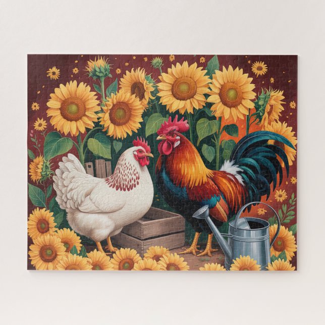 Puzzle Gallo del Girasol Caprichoso (Horizontal)