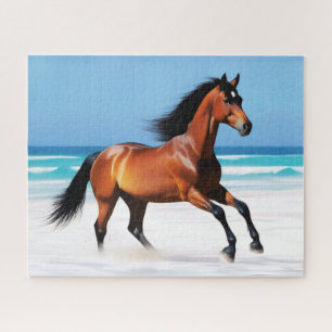 Puzzle Gallopaje de caballos salvajes en una playa