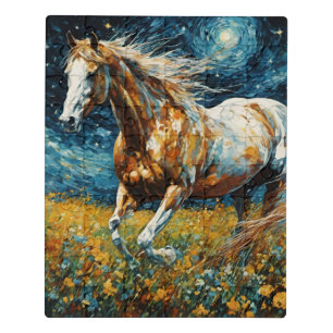 Puzzle Galloping Pinto Stallion Van Gogh